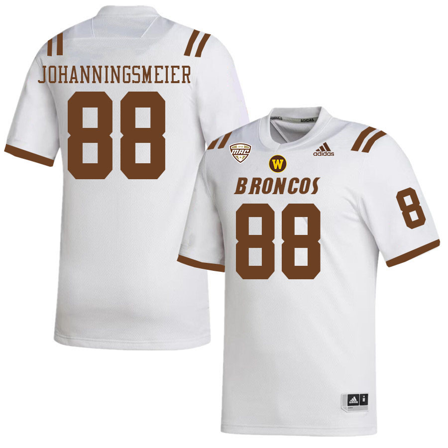 #88 August Johanningsmeier Western Michigan Broncos College Football Jerseys Stitched-White